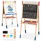 Costway All-in-One Wooden Kid&#x27;s Art Easel Height Adjustable Paper Roll